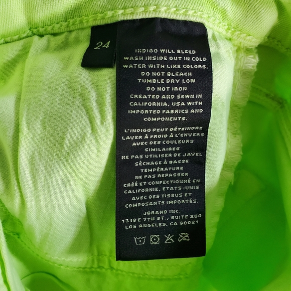 NEW J Brand Skinny Cropped Jeans Lime Shockwave Green Womens Size 24 - Picture 8 of 9